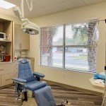 Procedural room with dental chair